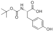 Picture of (2S)-2-[(tert-Butoxycarbonyl)amino]-3-(4-hydroxyphenyl)propanoic acid; BOC-L-tyrosine; N-(tert-Butoxycarbonyl)tyrosine; N-(tert-Butyloxycarbonyl)-L-tyrosine; N-Boc-L-tyrosine