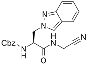 Picture of (S)-benzyl 1-(cyanomethylamino)-3-(2H-indazol-2-yl)-1-oxopropan-2-ylcarbamate
