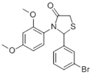 Picture of CK869; 2-(3-Bromophenyl)-3-(2,4-dimethoxyphenyl)thiazolidin-4-one; CK0157869