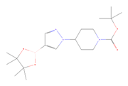Picture of tert-butyl 4-(4-(4,4,5,5-tetramethyl-1,3,2-dioxaborolan-2-yl)-1H-pyrazol-1-yl)piperidine-1-carboxylate