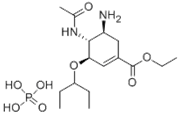 Picture of (3R,5S)-ethyl 4-acetamido-5-amino-3-(pentan-3-yloxy)cyclohex-1-enecarboxylate phosphate