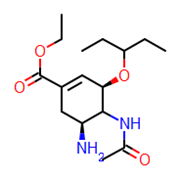 Picture of (3R,5S)-ethyl 4-acetamido-5-amino-3-(pentan-3-yloxy)cyclohex-1-enecarboxylate