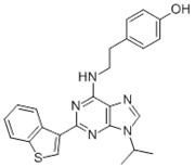 Picture of SR-1; 4-(2-(2-(benzo[b]thiophen-3-yl)-9-isopropyl-9H-purin-6-ylamino)ethyl)phenol
