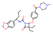 Picture of (2S)-N-[(1R)-1-(1,3-Benzodioxol-5-yl)butyl]-3,3-diethyl-2-[4-[(4-methyl-1-piperazinyl)carbonyl]phenoxy]-4-oxo-1-azetidinecarboxamide