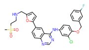 Picture of N-[3-Chloro-4-[(3-fluorophenyl)methoxy]phenyl]-6-[5-[(2-methylsulfonylethylamino)methyl]-2-furyl]quinazolin-4-amine