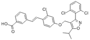 Picture of GW 4064; 3-(2,6-Dichlorophenyl)-4-(3'-carboxy-2-chlorostilben-4-yl)oxymethyl-5-isopropylisoxazole