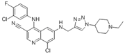 Picture of 8-Chloro-4-[(3-chloro-4-fluorophenyl)amino]-6-[[[1-(1-ethyl-4-piperidinyl)-1H-1,2,3-triazol-4-yl]methyl]amino]-3-quinolinecarbonitrile
