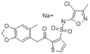 Picture of Sodium (4-chloro-3-methyl-1,2-oxazol-5-yl)-[2-[2-(6-methyl-1,3-benzodioxol-5-yl)acetyl]thiophen-3-yl]sulfonylazanide