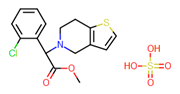 Picture of (2-chlorophenyl)-6,7-dihydrothieno(3,2-c)pyridine-5-(4h)-acetic acid methyl ester sulfate