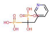 Picture of (1-Hydroxy-1-phosphono-2-pyridin-3-yl-ethyl)phosphonic acid